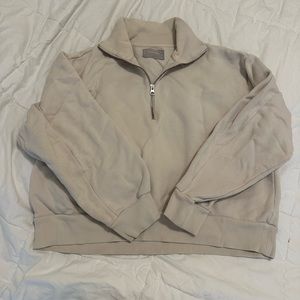 Everlane Beige Pullover Quarter Zip